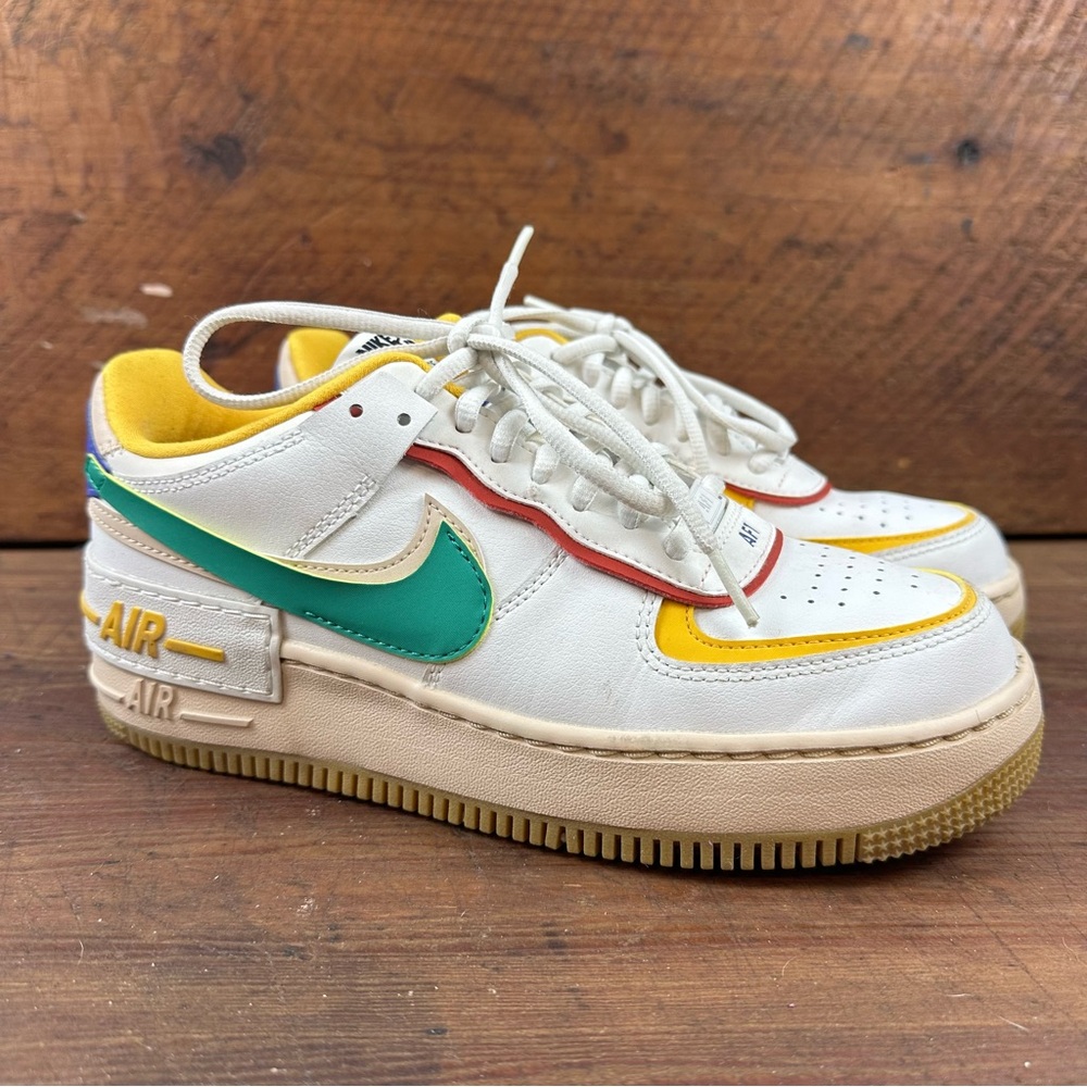 Nike Air Force 1 Shadow Summit Multi Color AF1 8.5 White, Yellow, and Green